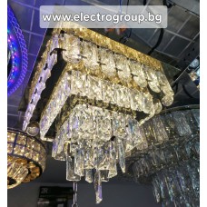 Kристален полилей 6272-300 GD, Злато, led 50W,RGB диоди, 3000k-4000k-6500k,Дистанционно управление,Не е музикален